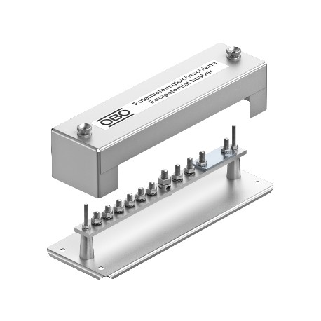 1810 5015057 OBO BETTERMANN Potentialausgleichsschiene, 348mm, feuerverzinkt, DIN 267, Teil 10, Stahl, St