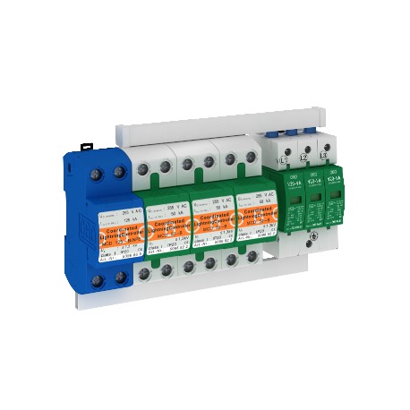 PS4-VA TT+TNS 5089770 OBO BETTERMANN Como definir o tipo de proteção 1 + 2, 4 pólos sem corr. fugas, 255V,