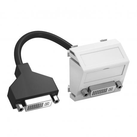 MTS-DVI F RW1 6104766 OBO BETTERMANN Multimedia-Unterstützung, DVI Kabel, Buchse-Buchse, 45x45mm, reines Wei..