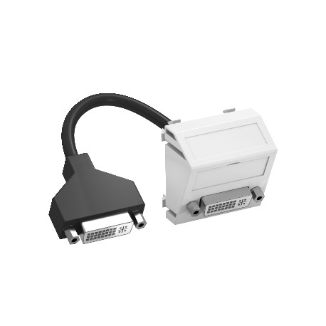 MTS-DVI F RW1 6104766 OBO BETTERMANN Multimedia support, DVI with cable, socket-socket, 45x45mm, Pure white,..