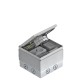 GE2FV VO 7368396 OBO BETTERMANN unità portamec. completo di tubo, doppia presa, 140x140x110, cromo, allumini..