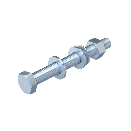 SKS 10X30 F 3160742 OBO BETTERMANN Hexagonal screw with nut and washer, M10x30, Hot-dip galvanised, DIN 267,..