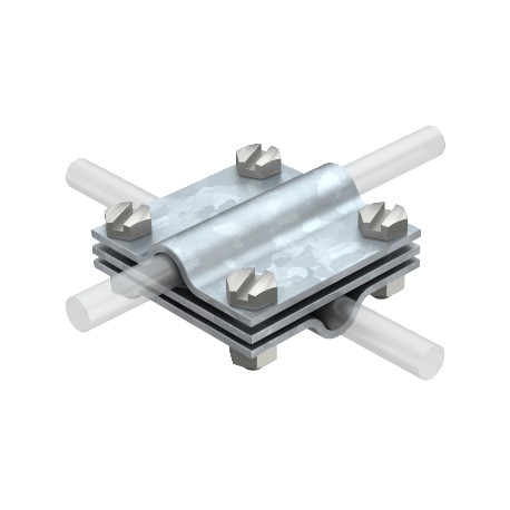 254 DIN 8-10 FT 5314038 OBO BETTERMANN Cross-conector, 8-10 mm, galvanizado a quente, DIN EN ISO 1461 Aço St