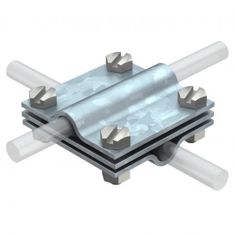 254 DIN 8-10 FT 5314038 OBO BETTERMANN Cross-connettore, 8-10mm, zincatura a caldo, DIN EN ISO 1461 Acciaio ..
