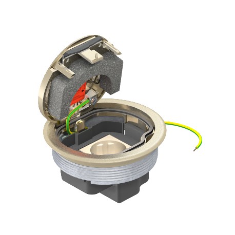 GESRN2 USB 7405708 OBO BETTERMANN Service-Steckdose mit Prot. Rahmen, Ni vernickelt, vernickelt, Zinkdruckgu..