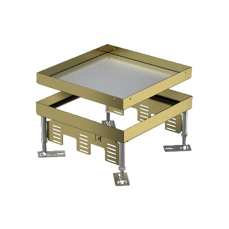 RKN2 9 MS 25 7409024 OBO BETTERMANN Impostare coperchio e cornice quadrata, cieco, 243x243mm Ottone, CuZn