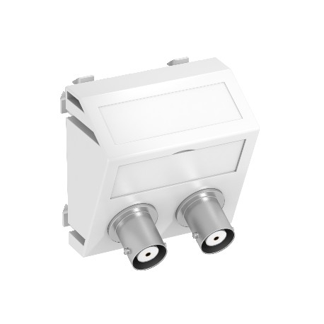 MTS-2BC F RW1 6105102 OBO BETTERMANN Tome multimédia, áudio BNC, engate 2x, tome-tome, 45x45mm, puro branco,..