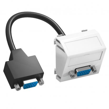 MTS-VGA F RW1 6104670 OBO BETTERMANN Prenez multimédia, VGA, avec câble de connexion, 45x45mm, blanc pur, 90..