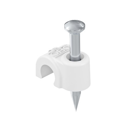 2012 25 RW 2226014 OBO BETTERMANN ISO Nagelclip, 12mm, L25, reines Weiß, 9010, Polypropylen, PP