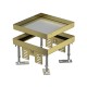 RKN2 4 MS 25 7409004 OBO BETTERMANN Impostare coperchio e cornice quadrata, cieco, 200x200mm Ottone, CuZn