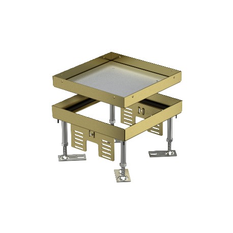 RKN2 4 MS 25 7409004 OBO BETTERMANN Impostare coperchio e cornice quadrata, cieco, 200x200mm Ottone, CuZn