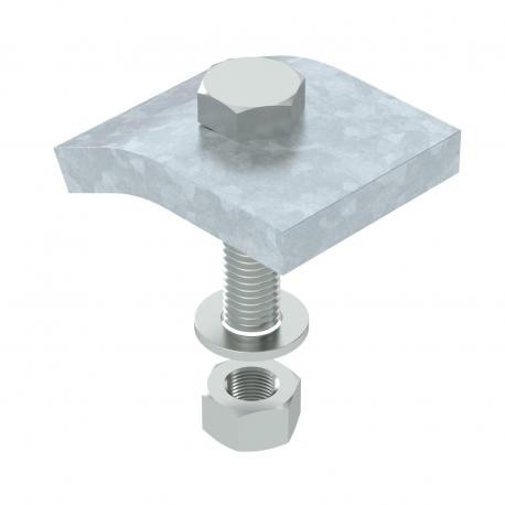 KWS 10 FT 6355226 OBO BETTERMANN Clamping profile with hexagon screw, h 10 mm, 60x50, Hot-dip galvanised, DI..