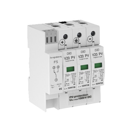 V20-C 3PHFS-1000 5094574 OBO BETTERMANN scaricatore sobret. Tipo 2, 3 poli SIST. fotovoltaico, 1000V DC,