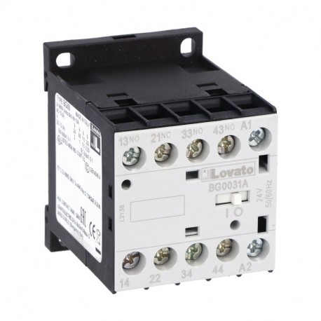 11BG0031A22060 LOVATO CONTATTORE AUSILIARIO CON CIRCUITO DI COMANDO AC E DC, TIPO BG00…, BOBINA IN AC 60HZ, ..