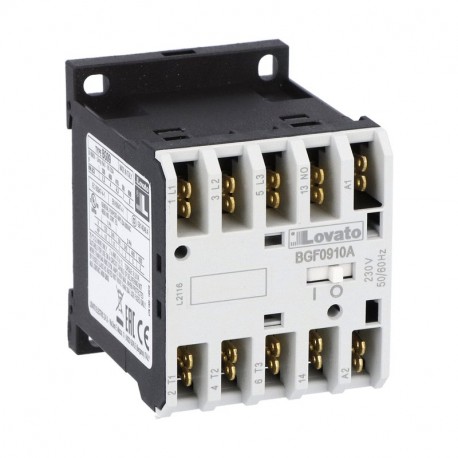 11BGF0040A02460 LOVATO CONTROL RELAY WITH CONTROL CIRCUIT: AC AND DC, BG00 TYPE, AC COIL 60HZ, 24VAC, 4NO, F..