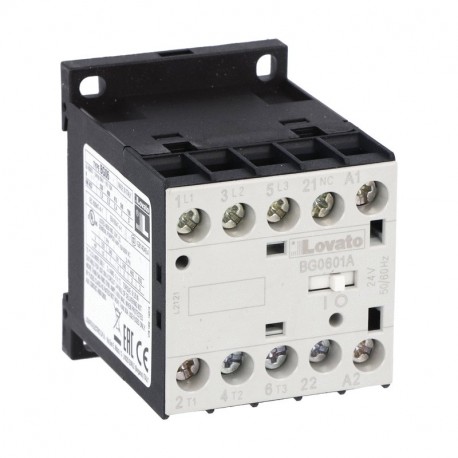 11BG0601A22060 LOVATO CONTATTORE TRIPOLARE, CORRENTE DI IMPIEGO IE (AC3) 6A, BOBINA IN AC 60HZ, 220VAC, 1NC ..