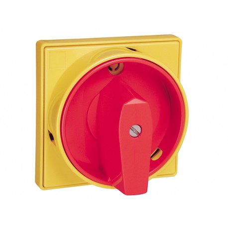 GXA01H LOVATO MANOPOLA LUCCHETTABILE 0-1 GIALLO/ROSSA 65X65MM PER GX16 GX20 GN12 GN20 GN25 A 2 POSIZIONI