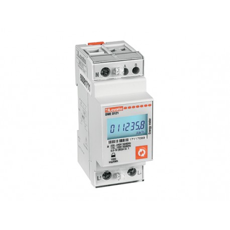 DMED121MID LOVATO ENERGY METER, SINGLE PHASE, MID CERTIFIED, NON EXPANDABLE, 63A DIRECT CONNECTION, 2U, RS48..