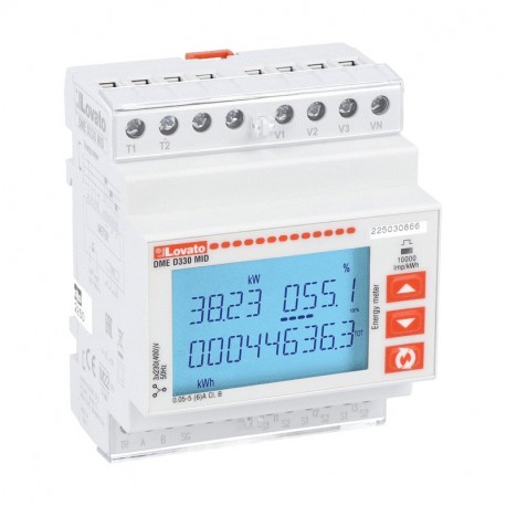 DMED330MID LOVATO ENERGY METER, THREE PHASE WITH OR WITHOUT NEUTRAL, MID CERTIFIED, NON EXPANDABLE, CONNECTI..