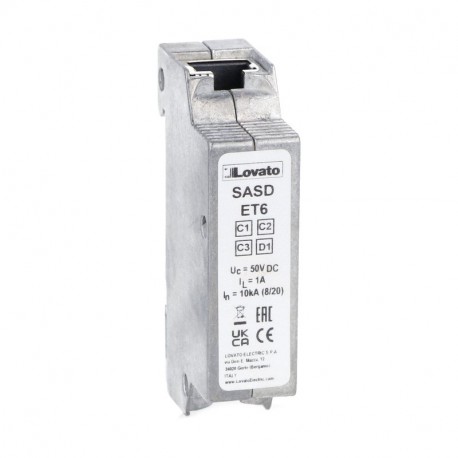 SASDET6 LOVATO PROTECTION CONTRE LES SURTENSIONS TYPE DE PÉRIPHÉRIQUE C2-D1 POUR ETHERNET CAT. 6 POWER OVER ..