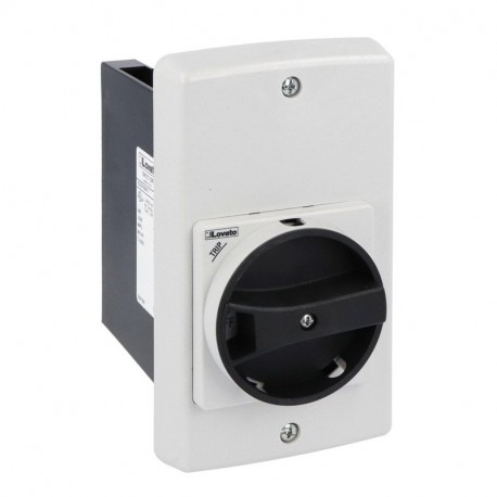 SM1Z1720R LOVATO FLUSH-MOUNT ENCLOSURE IP65 (4X) FOR SM1R... WITH ROTARY ACTUATOR BLACK. WIDTH 87MM