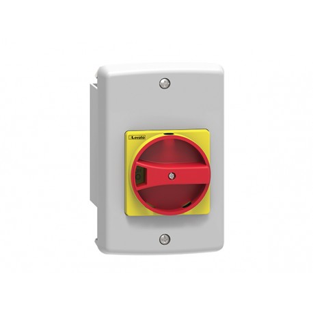SM1Z1725R LOVATO FLUSH-MOUNT ENCLOSURE IP65 (4X) FOR SM1R... WITH ROTARY ACTUATOR RED/YELLOW. WIDTH 87MM