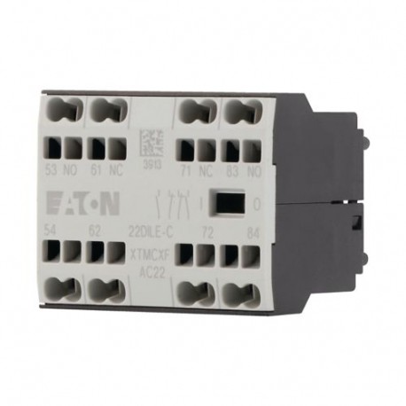 22DILE-C 230260 XTMCXFAC22 EATON ELECTRIC Auxiliary contact, 2N/O+2N/C, surface mounting, spring clamp conne..