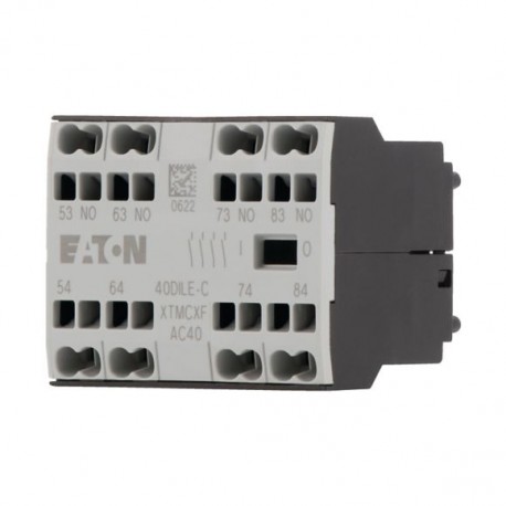 40DILE-C 230263 XTMCXFAC40 EATON ELECTRIC Bloque de contactos auxiliares 4 NO Montaje frontal Conexión a pre..