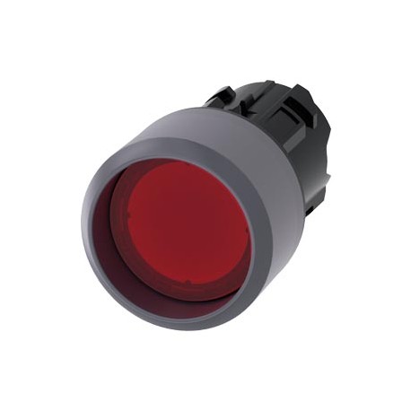 3SU1031-0CB20-0AA0 SIEMENS Illuminated pushbutton, 22 mm, round, plastic with metal front ring, red, Front r..