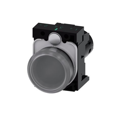 3SU1201-6AC24-1AA0 SIEMENS Indicator light with LED lamp, compact, 22 mm, round, plastic, clear with red-yel..