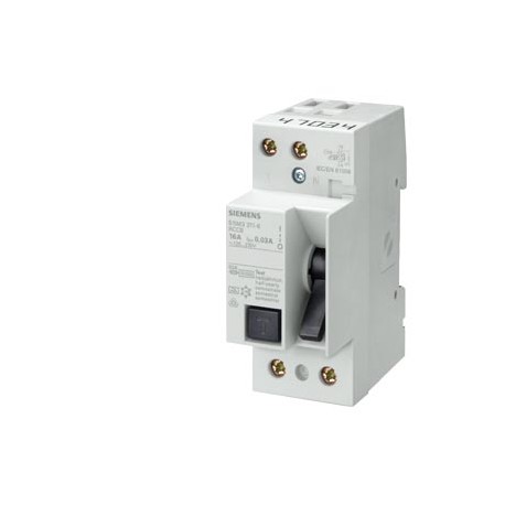 5SM3315-0KK SIEMENS interruttore automatico differenziale a 2 poli, Tipo AC, In: 125 A, 30 mA, Un AC: 230 V