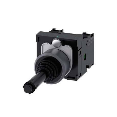 3SU1130-7BA10-1NA0 SIEMENS Coordinate switch, 22 mm, round, plastic with metal front ring, black, 2 switch p..