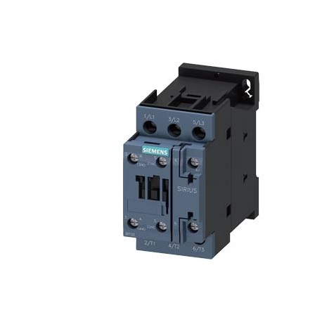 3RT2028-1AT60 SIEMENS CONTAC., AC-3, 18,5KW/400V, 1NA+1NC, AC 600V 60HZ, 3POL, TAMANO S0 BORNES DE TORNILLO