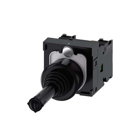 3SU1100-7AA10-1NA0 SIEMENS Coordinate switch, 22 mm, round, plastic, black, 2 switch positions, horizontal l..