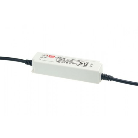 LPF-16-24 MEANWELL Driver LED AC-DC, uscita singola, in modalità mista (CV+CC), Uscita 24VCC / 0.67 A, cavo ..