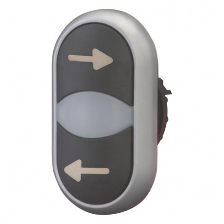 M22-DDL-S-X226/X26 105227 Y7-105227 EATON ELECTRIC Pushbutton, double with led indicator Black (arrow) White..