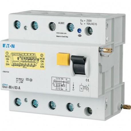 FBHMV-125/4/003-A 170130 EATON ELECTRIC Interrupteur différentiel électronique, 25A, 4p, 30mA, type G/A