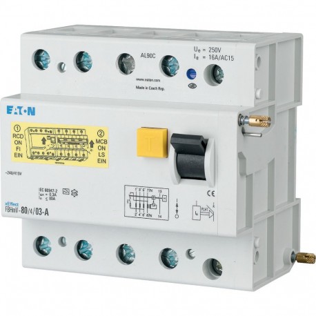 FBHMV-80/4/03-A 170131 Y7-170131 EATON ELECTRIC Blocco differenziale per AZ, 80A, 4P, 300mA, Classe A
