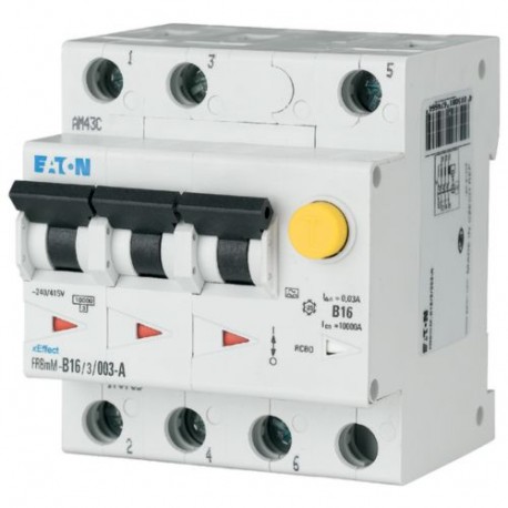 FRBMM-C32/3/01-A 170748 Y7-170748 EATON ELECTRIC Interruptor Combinado, 32A, 100mA, curva C, 3p, classe A