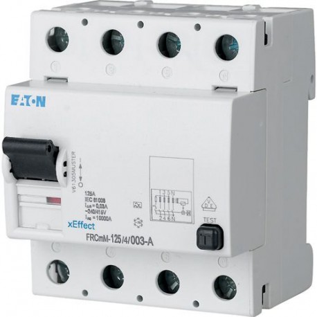 FRCMM-125/4/003-A 171174 EATON ELECTRIC Interruptor diferencial, 125A, 4p, 30mA, classe A