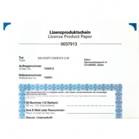 SW-XSOFT-CODESYS-3-M 171887 EATON ELECTRIC Software programmierung SPS Nach IEC61131-1 Multi-User-Lizenz CD