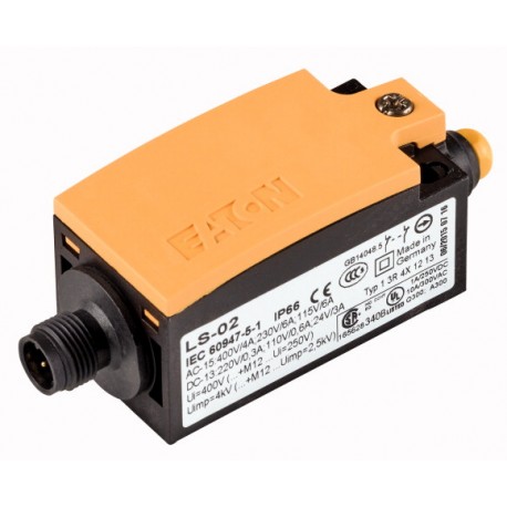 LS-02-M12A 178128 EATON ELECTRIC Interruptor de posición Plástico 2 NC Pistón redondo M12A