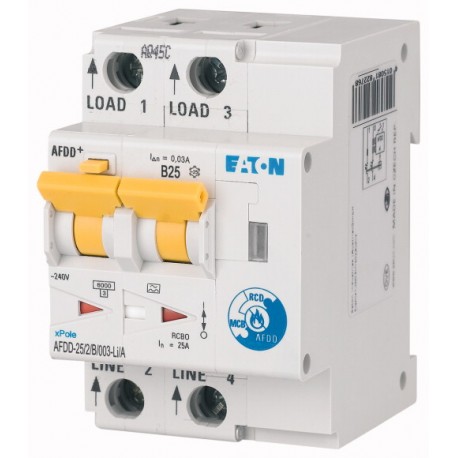 AFDD-25/2/B/003-LI/A 187226 DXA-EXT-ENCOD EATON ELECTRIC Switch fault electric arc, 2-pole, B25A, 30mA, type..