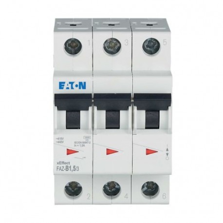 FAZ-B1,5/3 278833 Y7-278833 EATON ELECTRIC Interruptor magnetotérmico FACE, 1.5, 3P, curva B