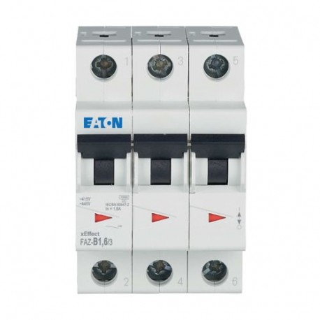 FAZ-B1,6/3 278834 Y7-278834 EATON ELECTRIC Interruptor magnetotérmico FACE, 1.6, 3P, curva B