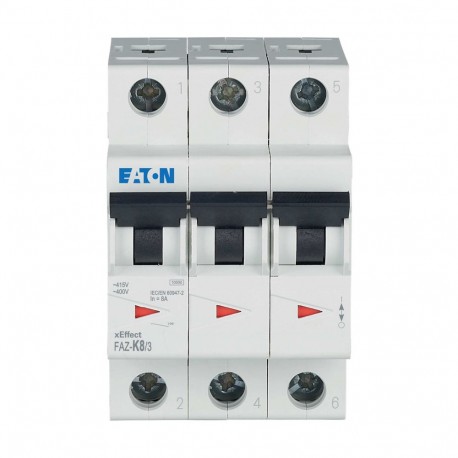 FAZ-K8/3 278908 Y7-278908 EATON ELECTRIC Interruttore LS, 8A, 3p, curva caratteristica K, AC
