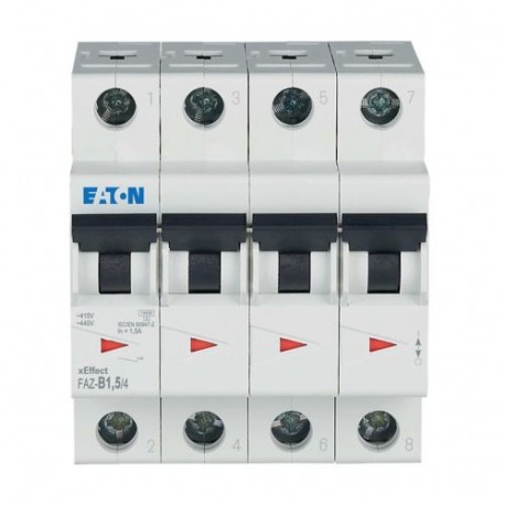 FAZ-B1,5/4 279021 Y7-279021 EATON ELECTRIC Interruptor magnetotérmico FACE, 1.5, 4P, curva B