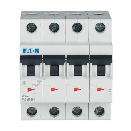 FAZ-B1,6/4 279022 Y7-279022 EATON ELECTRIC Interruptor magnetotérmico FACE, 1.6, 4P, curva B