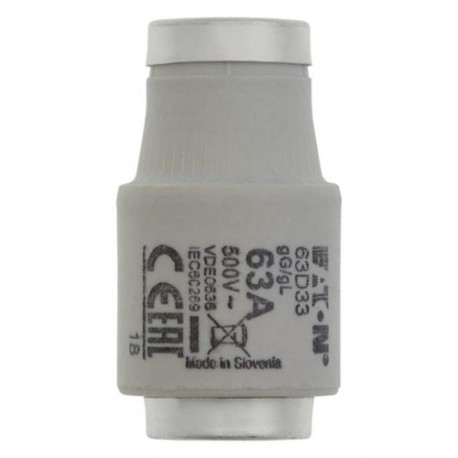 FUSE-D3 63A T GL/GG 500VAC E33 63D33 1600302 EATON ELECTRIC cartucho fusible, BT, 63 A, AC 500 V, D3, gL/gG,..