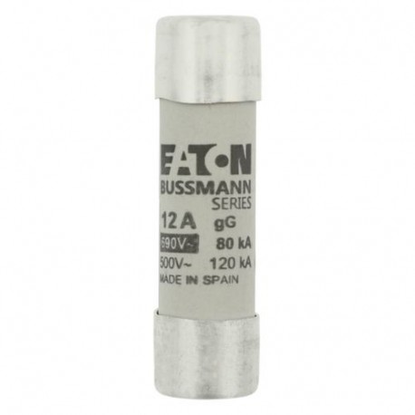 C14G12 CYLINDRICAL FUSE 14 x 51 12A GG 690V AC EATON ELECTRIC Cartouche fusible, Basse tension, 10 A, AC 690..